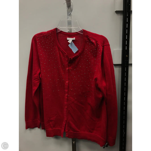 Sweater Cardigan By Croft And Barrow In Red, Size: Xlp