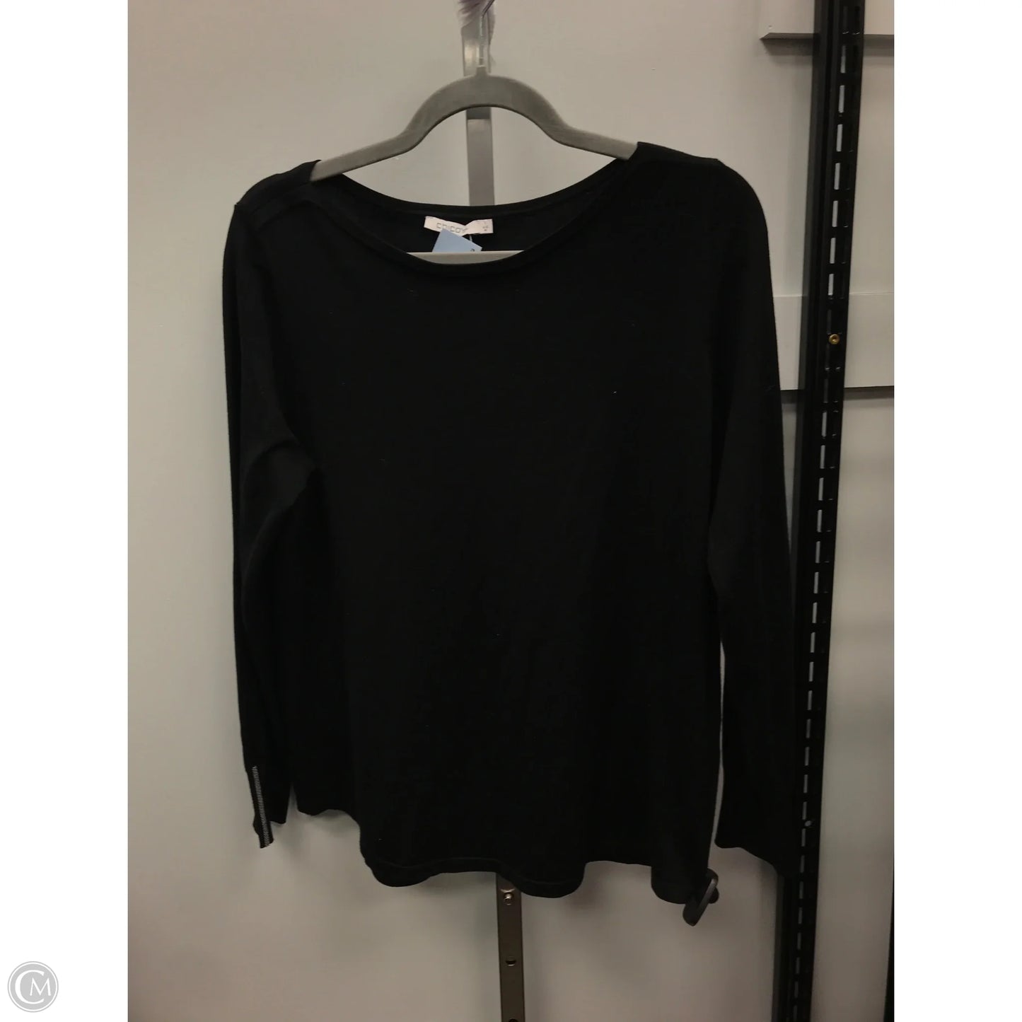 Top Long Sleeve By Chicos In Black, Size: M