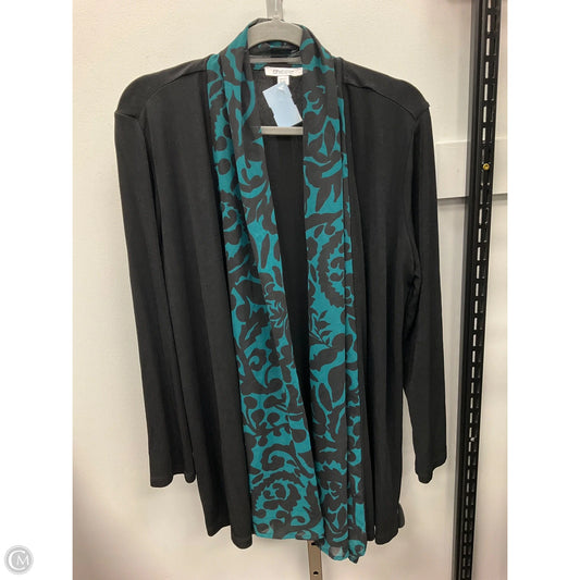 Cardigan By Chicos In Black & Green, Size: M