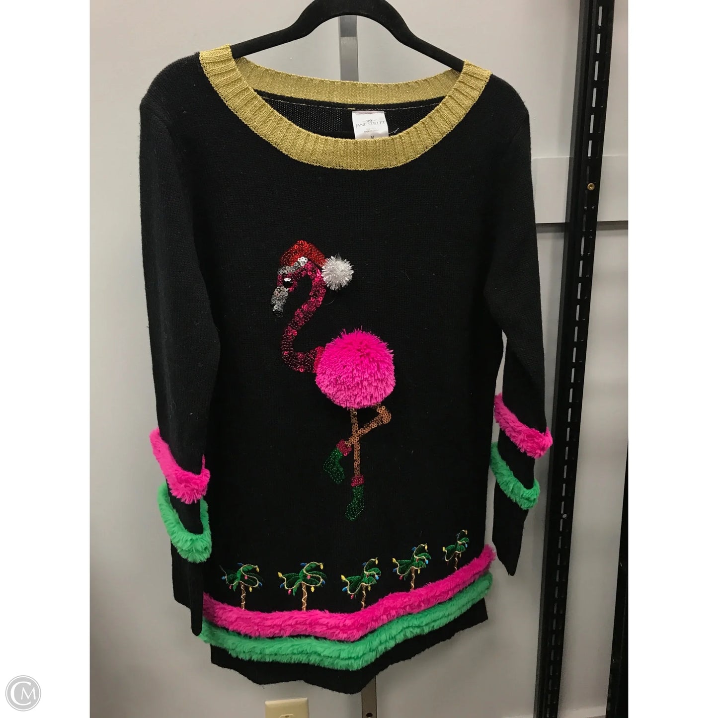 Sweater By Clothes Mentor In Black & Pink, Size: M