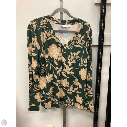 Top Long Sleeve By Belle By Kim Gravel In Green, Size: L