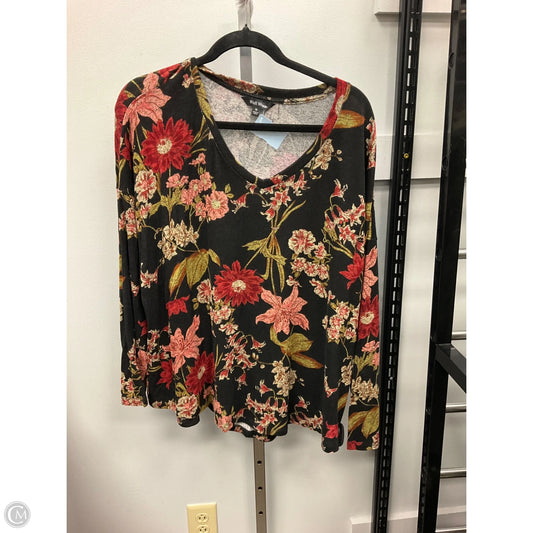 Top Long Sleeve By Well Worn In Floral Print, Size: Xl