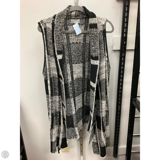 Vest Sweater By Joseph A. In Black & Grey, Size: Xl