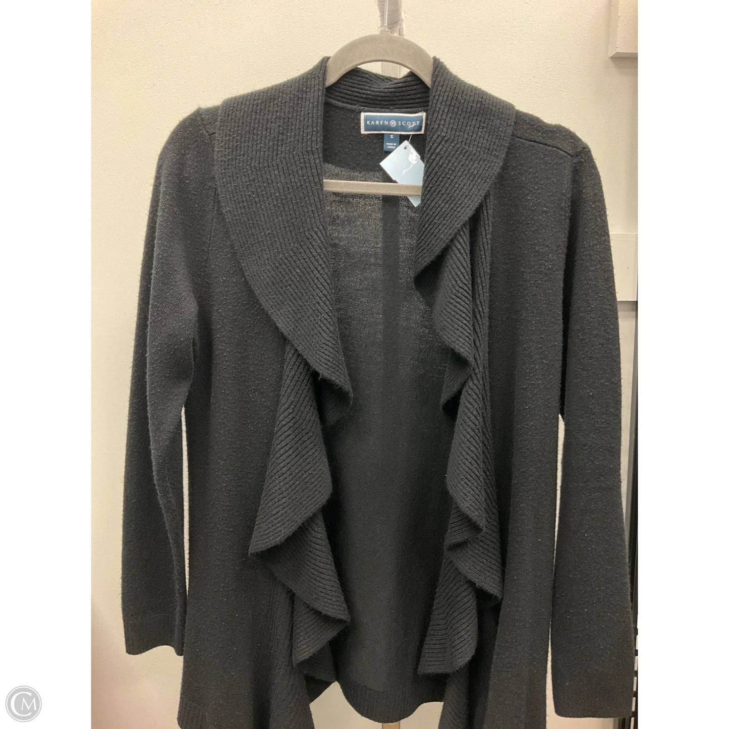 Sweater Cardigan By Karen Scott In Black, Size: S