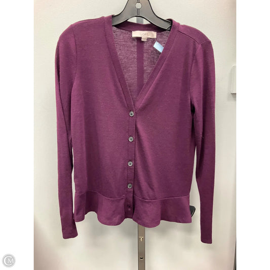 Sweater Cardigan By Loft In Purple, Size: Xxs