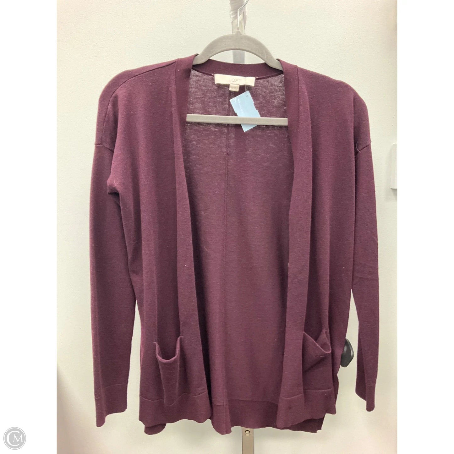 Sweater Cardigan By Loft In Maroon, Size: Xs
