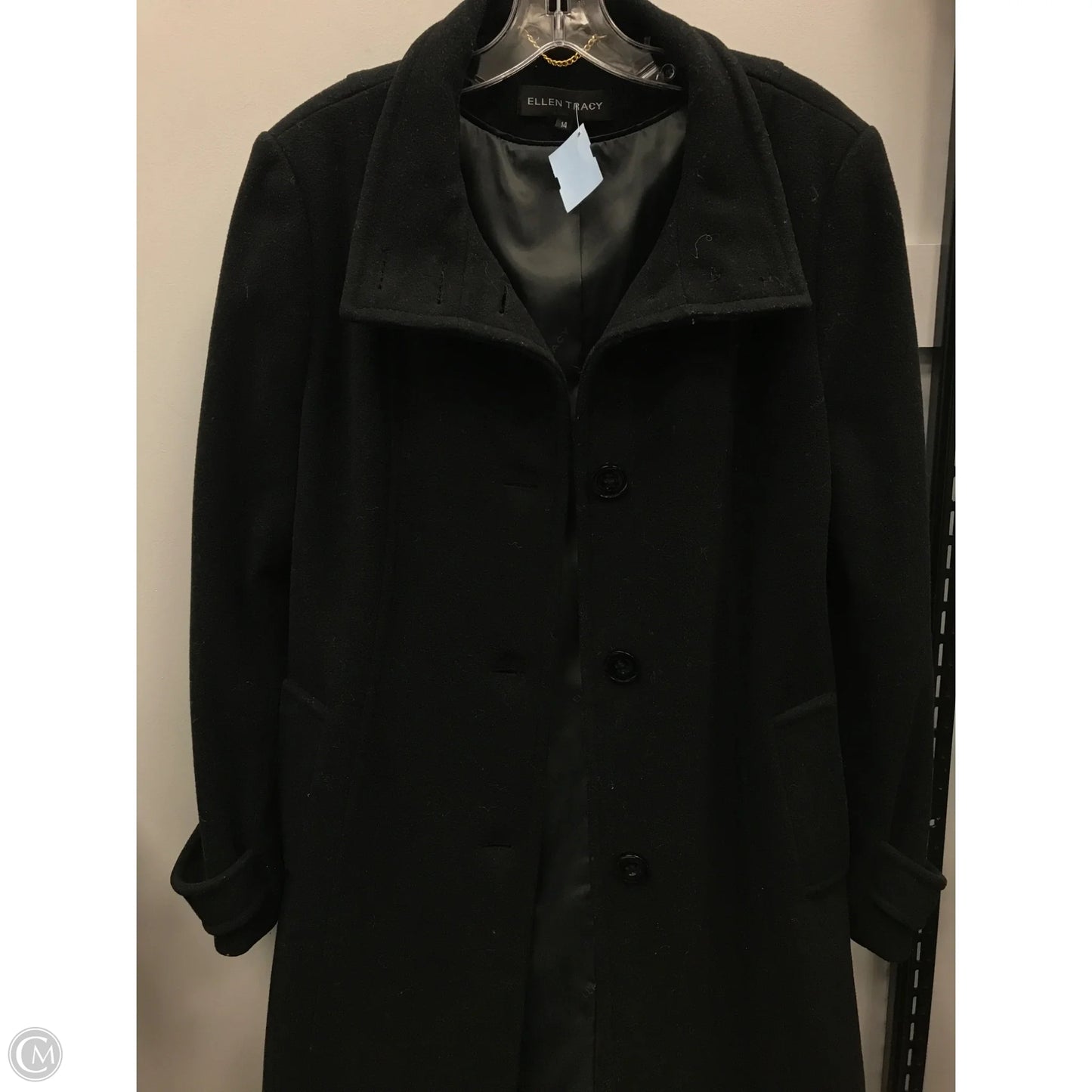 Coat Wool By Ellen Tracy In Black, Size: 14