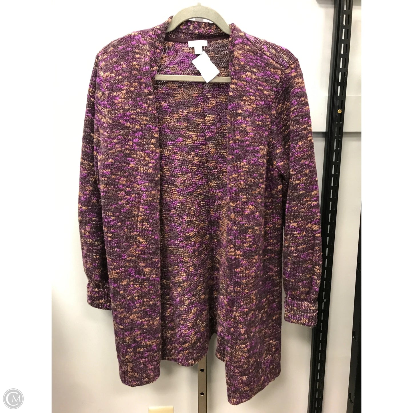 Sweater Cardigan By J. Jill In Purple & Tan, Size: M