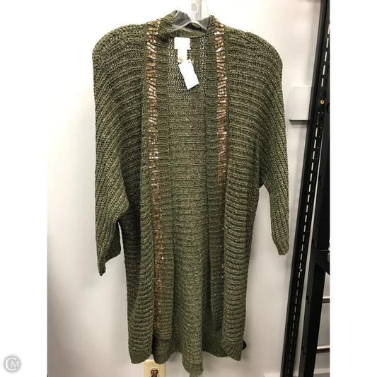 Sweater Cardigan By Chicos In Green, Size: M