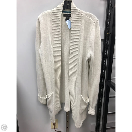 Sweater Cardigan By Tahari In Grey, Size: L
