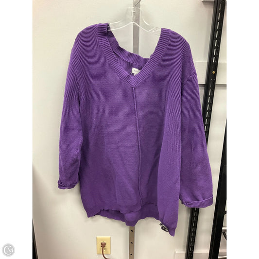 Sweater By Avenue In Purple, Size: 3x