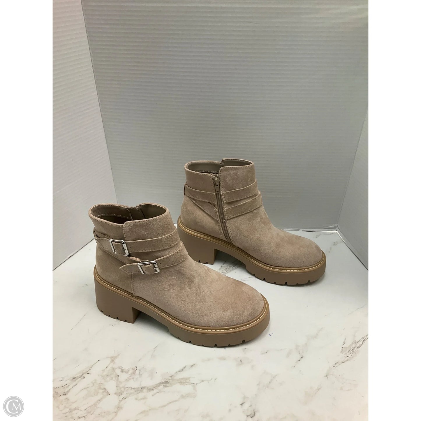 Boots Ankle Heels By Madden Girl In Tan, Size: 10