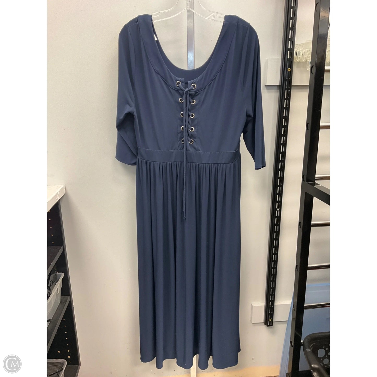 Dress Casual Midi By Lane Bryant In Navy, Size: 16