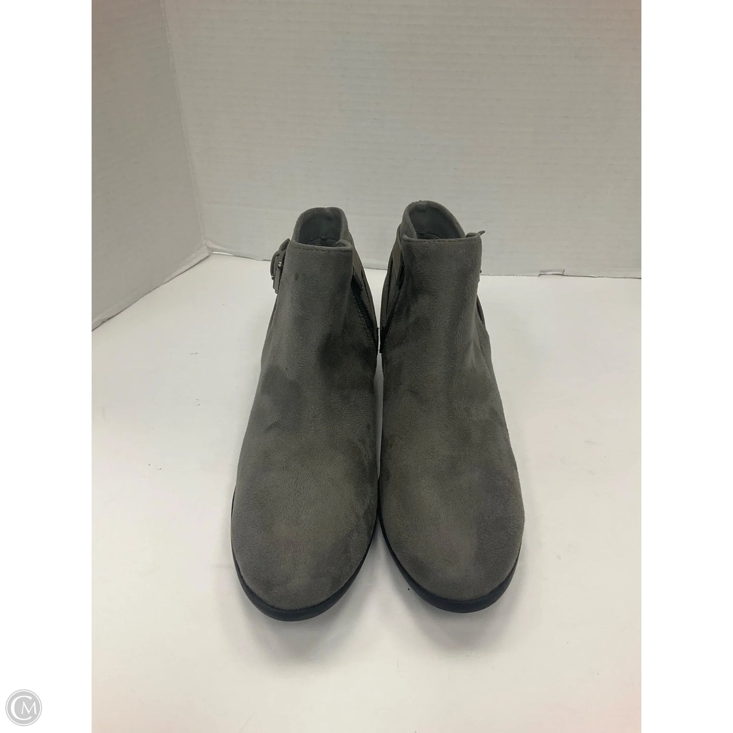 Boots Ankle Heels By Soda In Grey, Size: 8.5