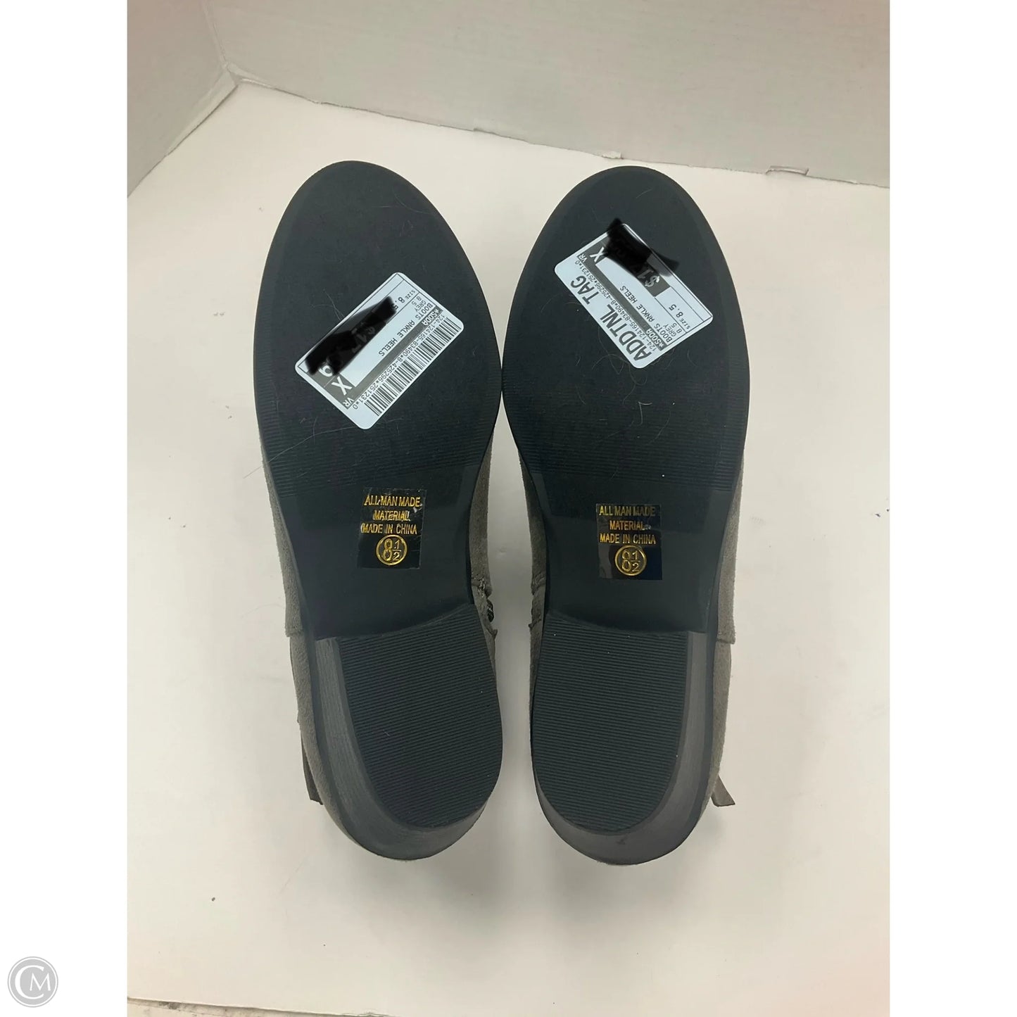 Boots Ankle Heels By Soda In Grey, Size: 8.5