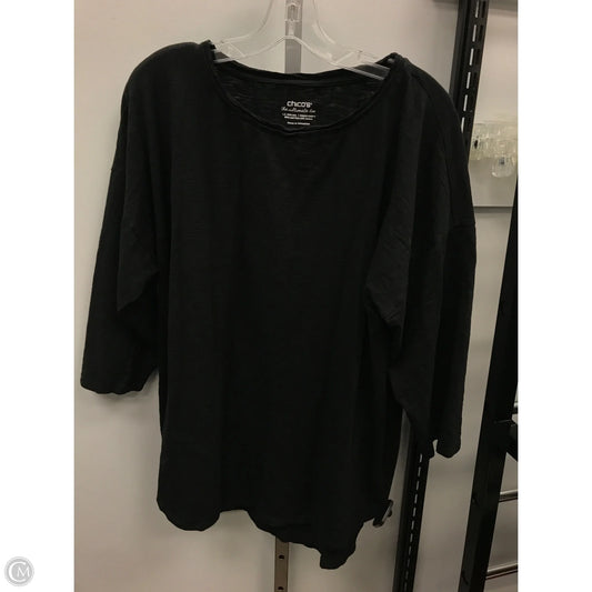 Top 3/4 Sleeve Basic By Chicos In Black, Size: Xxl