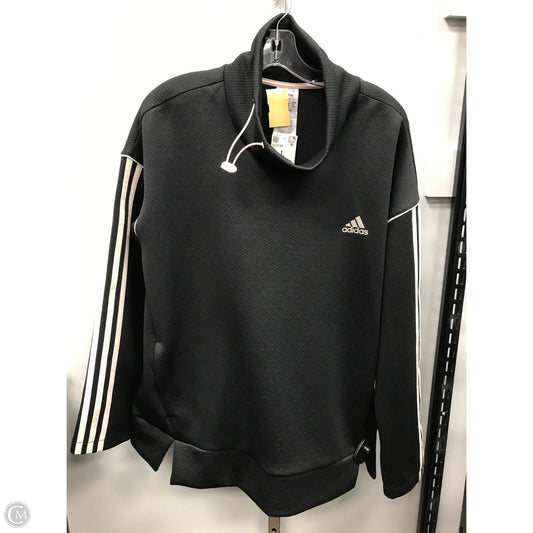 Athletic Top Long Sleeve Collar By Adidas In Black, Size: L