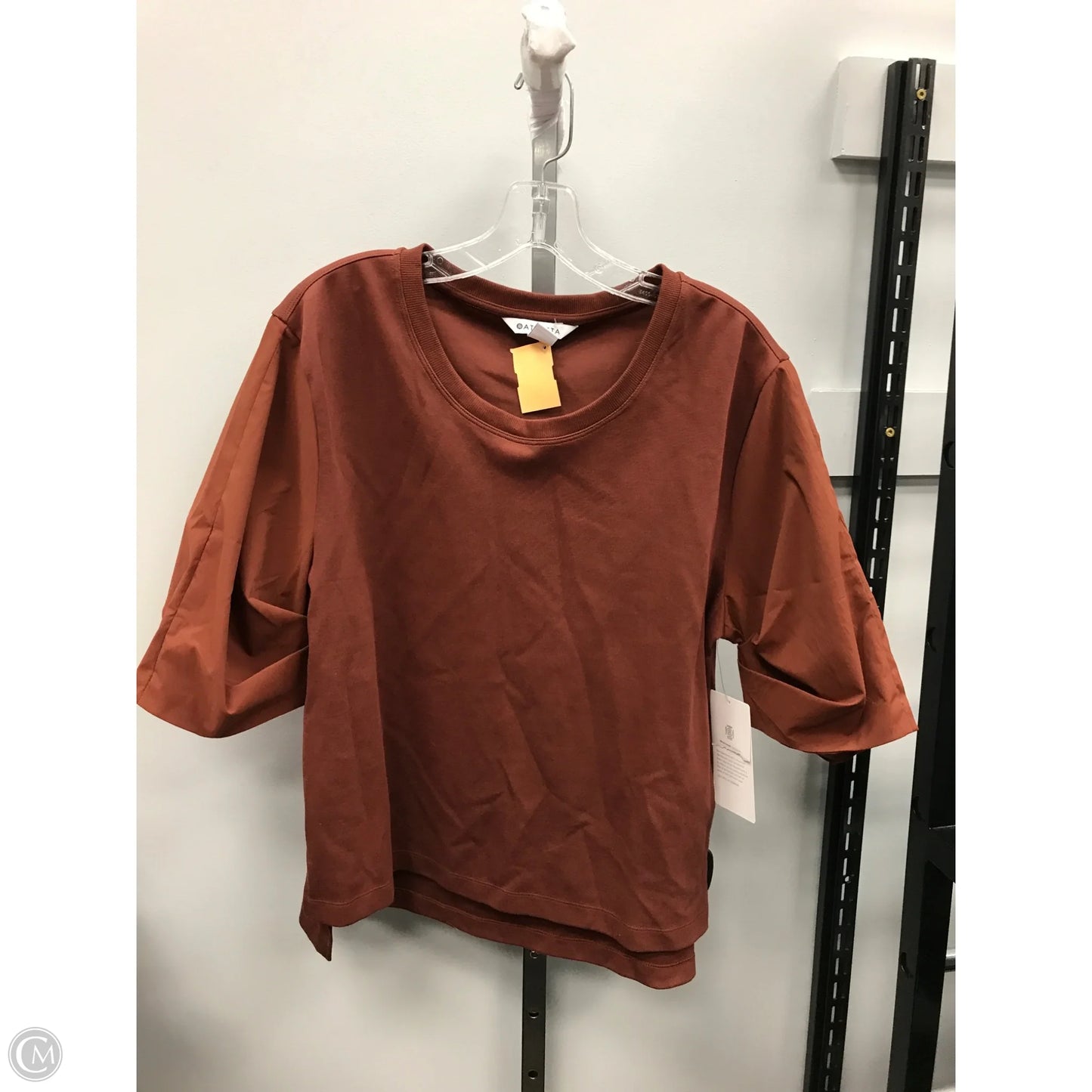 Top Short Sleeve By Athleta In Brown, Size: M