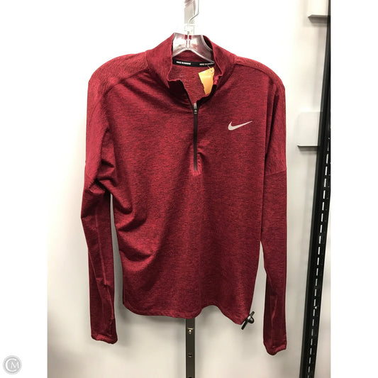 Athletic Top Long Sleeve Collar By Nike Apparel In Maroon, Size: M