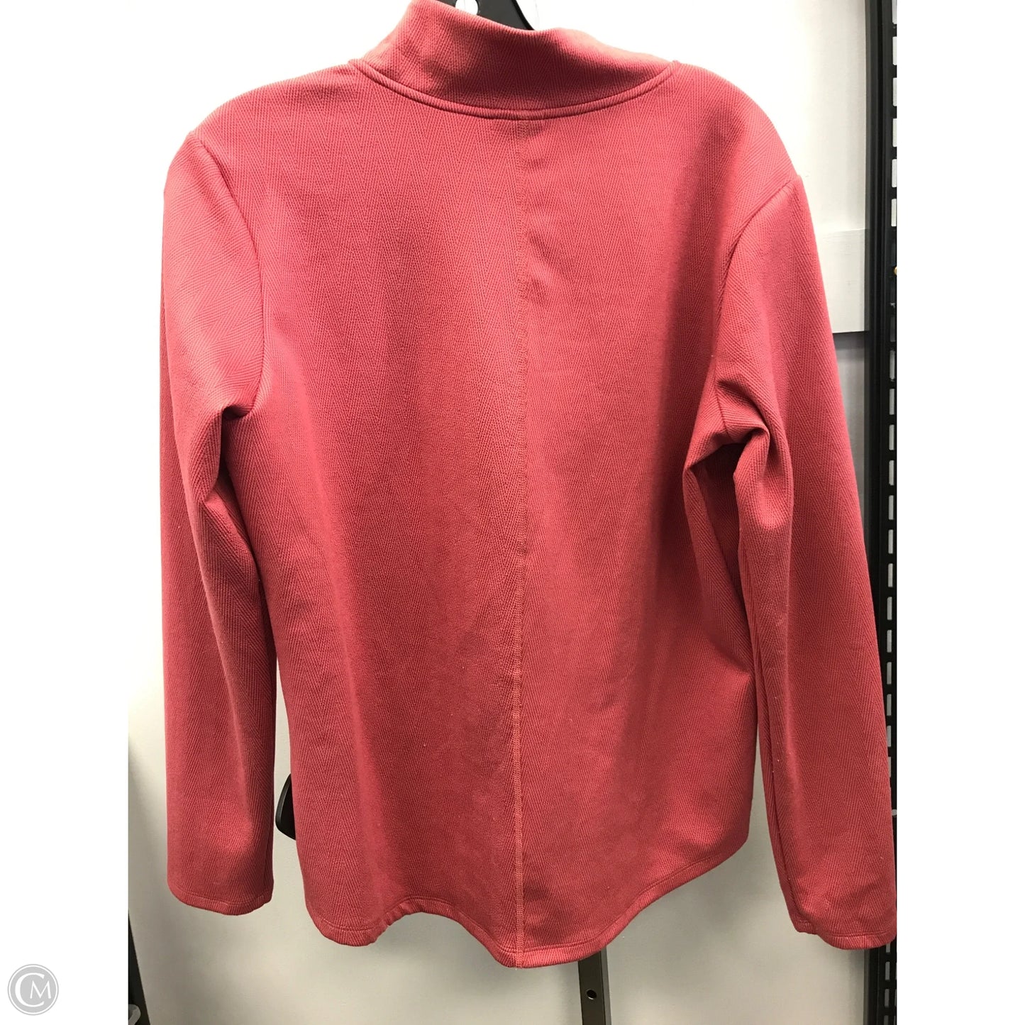 Athletic Top Long Sleeve Collar By Nike Apparel In Orange, Size: L