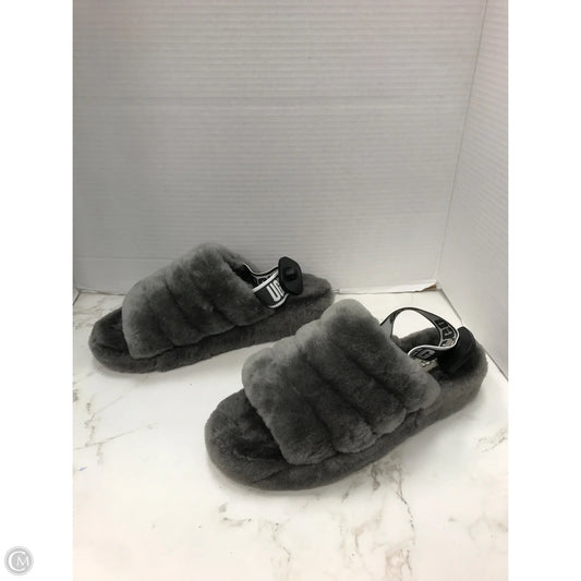 Slippers Designer By Ugg In Grey, Size: 9