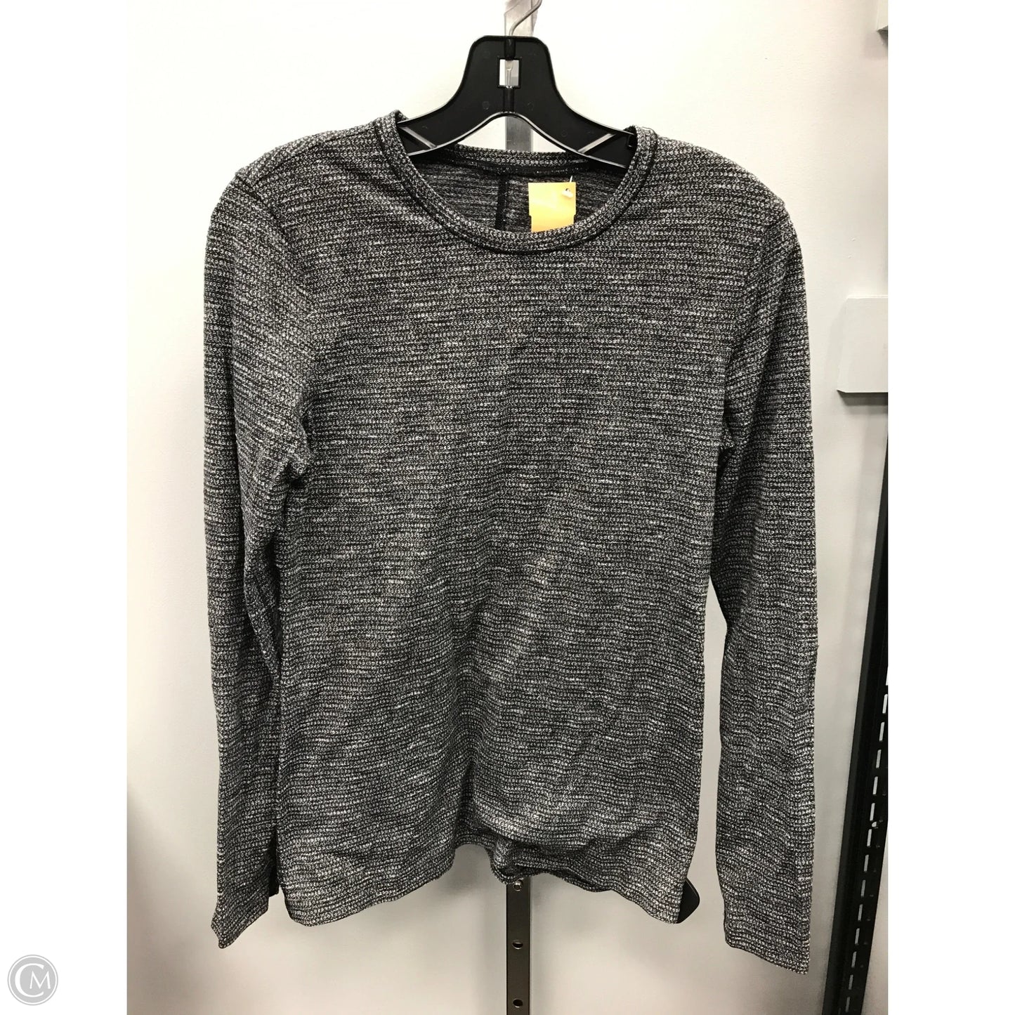 Athletic Top Long Sleeve Crewneck By Lululemon In Black & White, Size: M