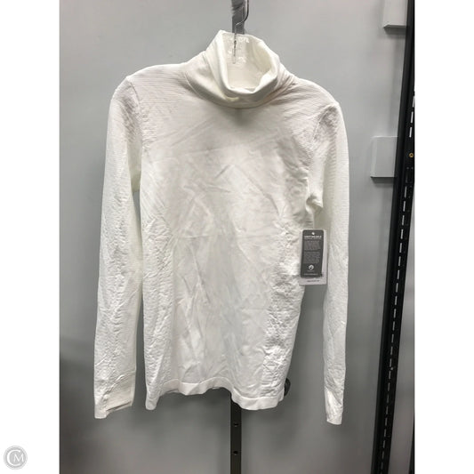 Athletic Top Long Sleeve Collar By Athleta In White, Size: M