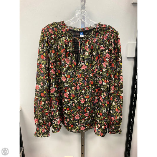 Top Long Sleeve By Old Navy In Floral Print, Size: Xl