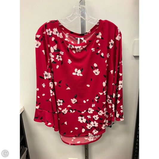 Top Long Sleeve By Elle In Red, Size: Xl