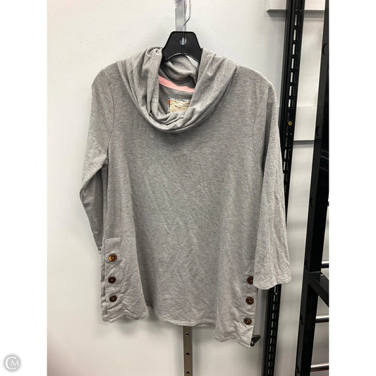 Top Long Sleeve By Cupio In Grey, Size: L