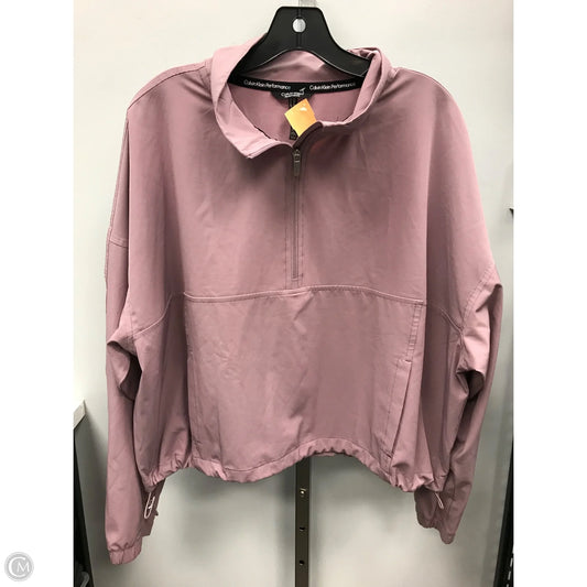 Athletic Top Long Sleeve Collar By Calvin Klein Performance In Mauve, Size: Xl