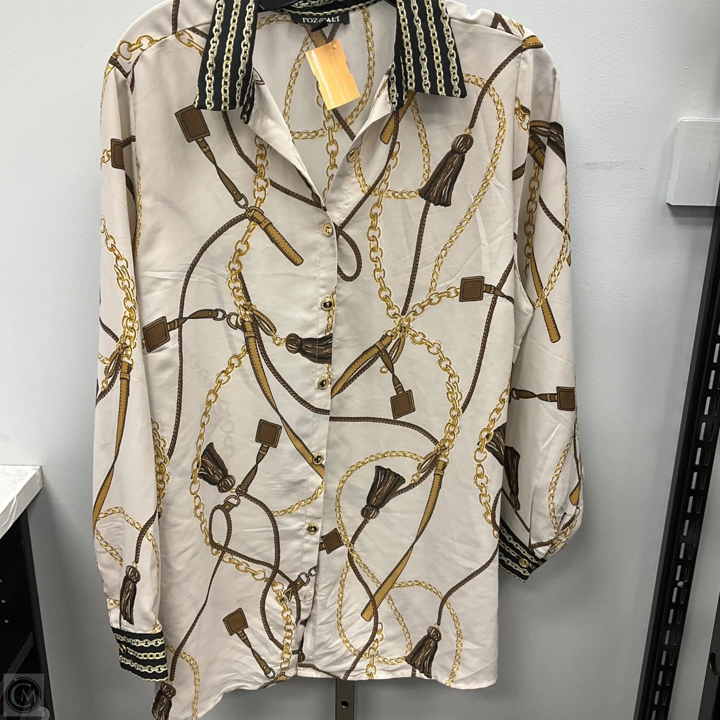 Top Long Sleeve By Roz And Ali In Beige, Size: 1x