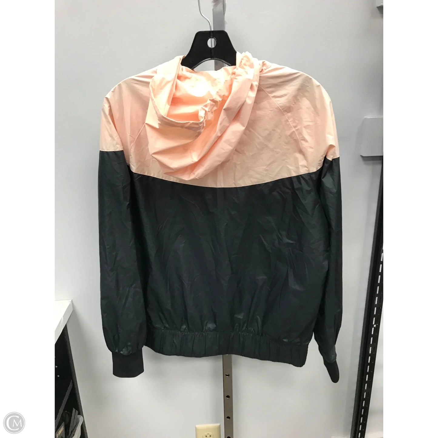 Athletic Jacket By Nike Apparel In Black & Cream, Size: S