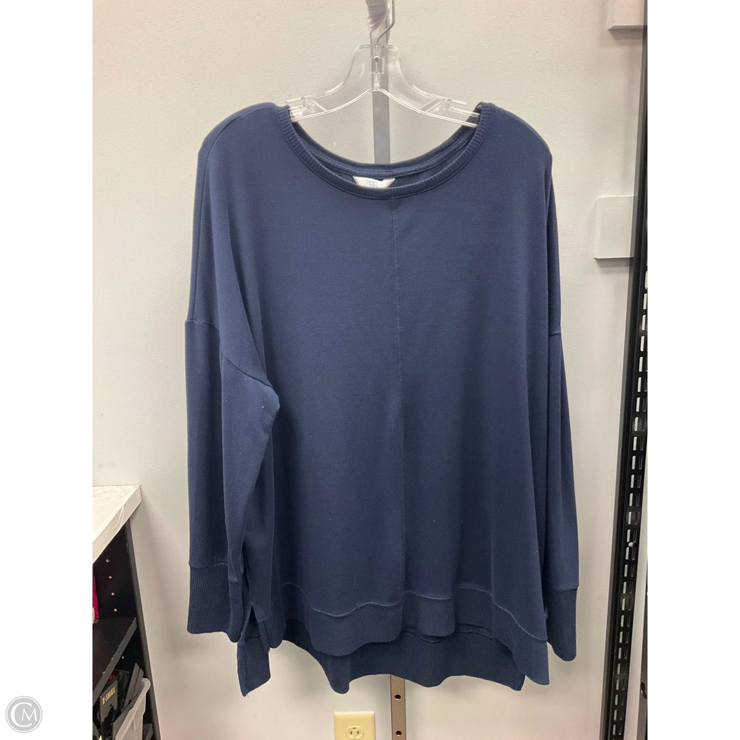 Top Long Sleeve Basic By Time And Tru In Navy, Size: Xxl