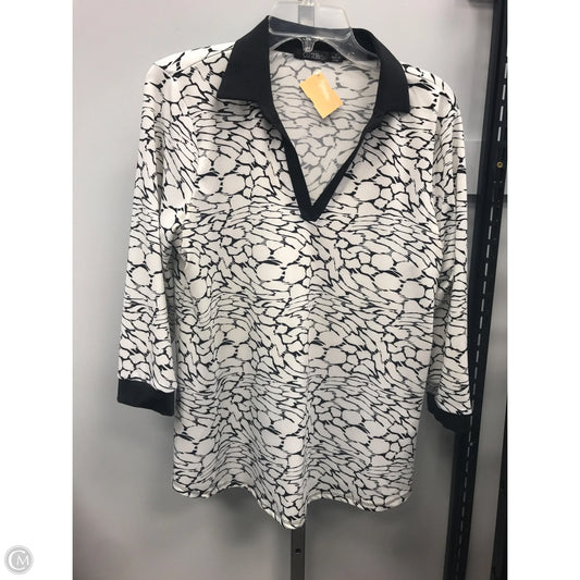 Top Long Sleeve By Cure In Black & White, Size: M