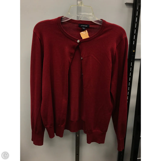 Sweater Cardigan By Lands End In Maroon, Size: S