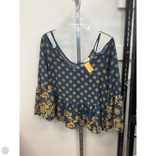 Top Long Sleeve By Sienna Sky In Navy, Size: M