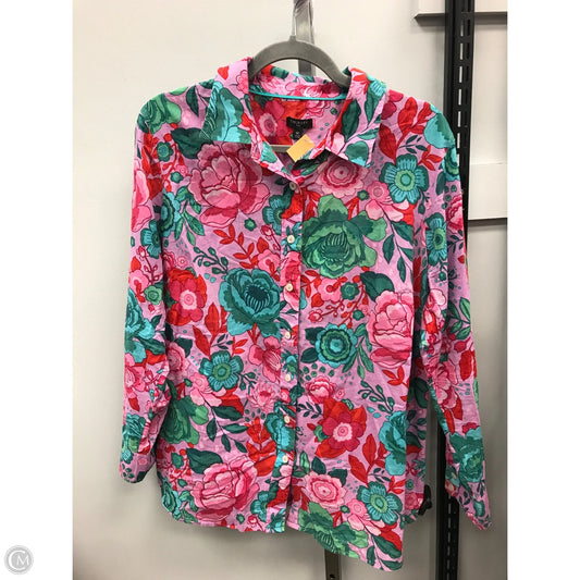 Top Long Sleeve By Talbots In Floral Print, Size: 1x