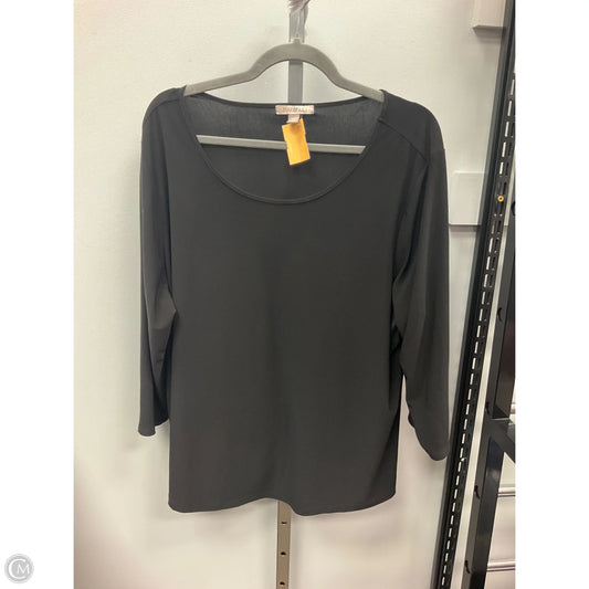 Top 3/4 Sleeve By Roz And Ali In Black, Size: 2x