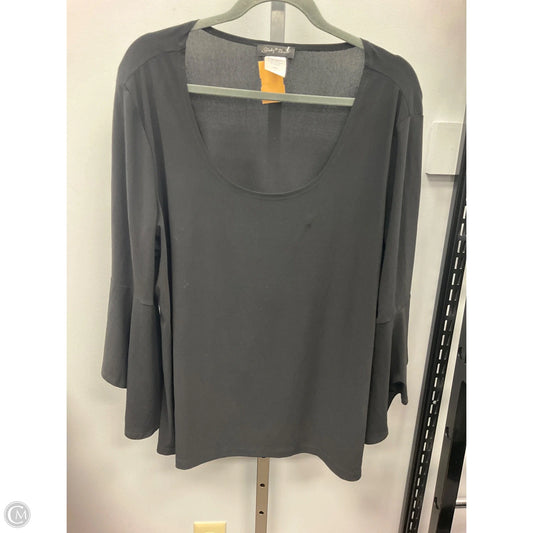 Top 3/4 Sleeve By Slinky Brand In Black, Size: 1x