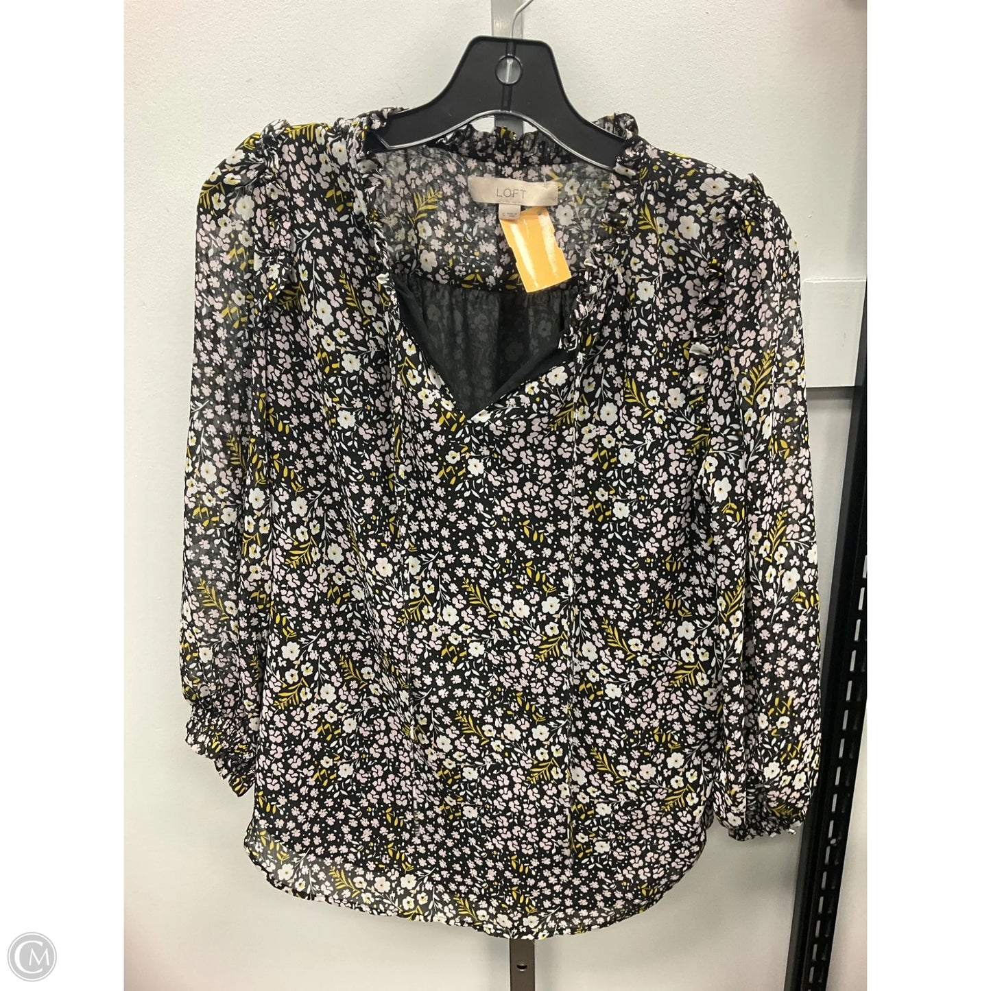 Top Long Sleeve By Loft In Floral Print, Size: S