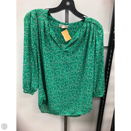 Top 3/4 Sleeve By Pleione In Green, Size: S