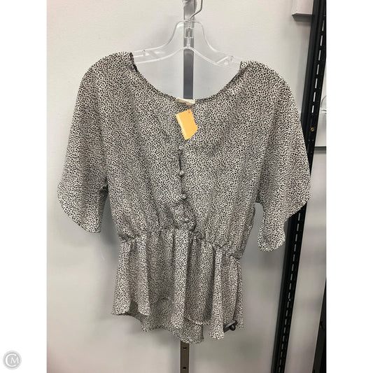 Top Short Sleeve By Sienna Sky In Black & Cream, Size: M