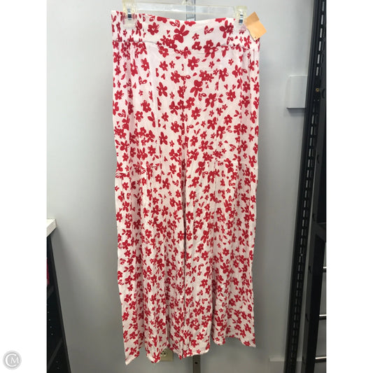 Pants Wide Leg By Kendall + Kylie In Red & White, Size: M