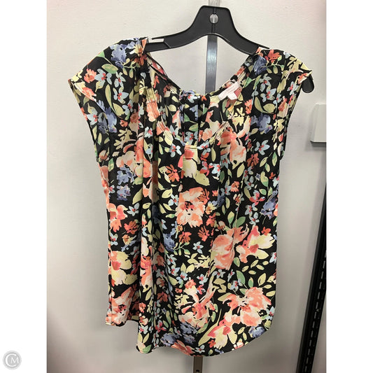 Top Short Sleeve By Lc Lauren Conrad In Floral Print, Size: L