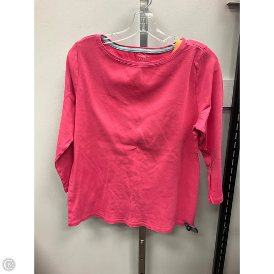 Top Long Sleeve By Talbots In Pink, Size: L