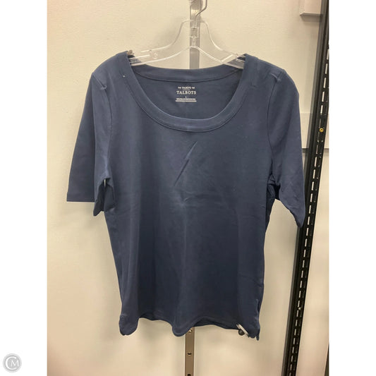 Top Short Sleeve By Talbots In Navy, Size: L
