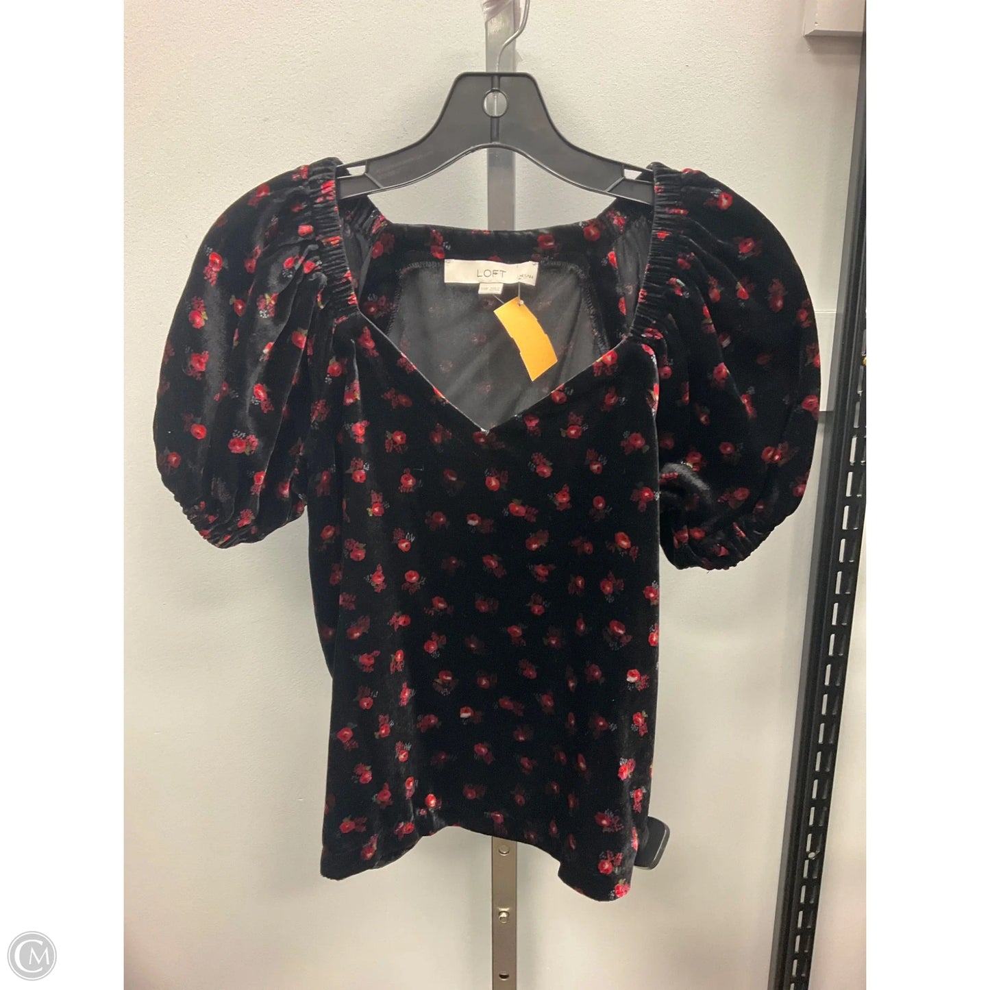 Top Short Sleeve By Loft In Floral Print, Size: Xxsp