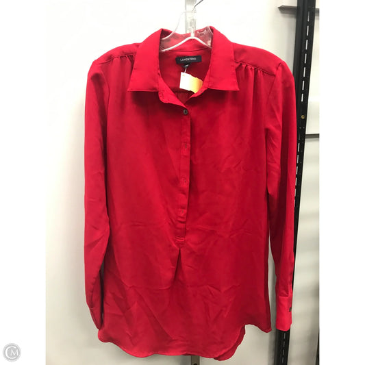 Top Long Sleeve By Lands End In Red, Size: 4