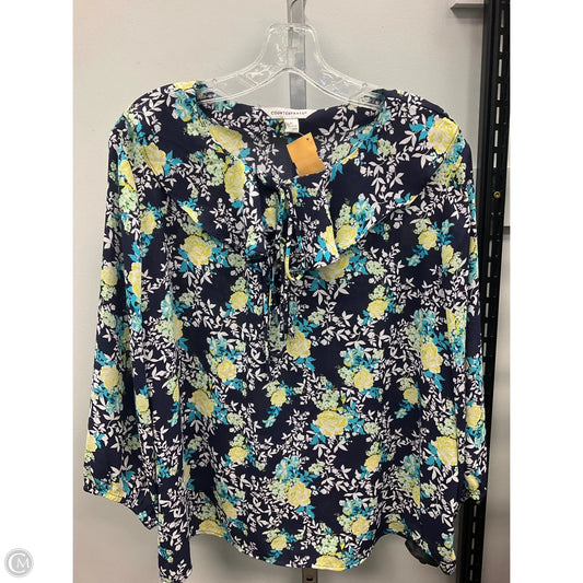 Top Long Sleeve By Counterparts In Floral Print, Size: Xl